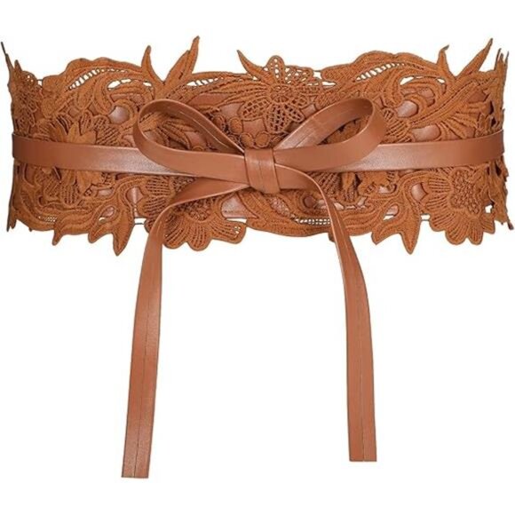 Women Lace Waist Belt Corset Waist Band Belt For Dress Obi Bowknot main image 7